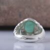 Persian Green Emerald Silver Ring For Men Handcrafted AM_4742