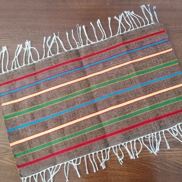 Persian Jajim Rug Flat-Woven in Golestan Striped Brown