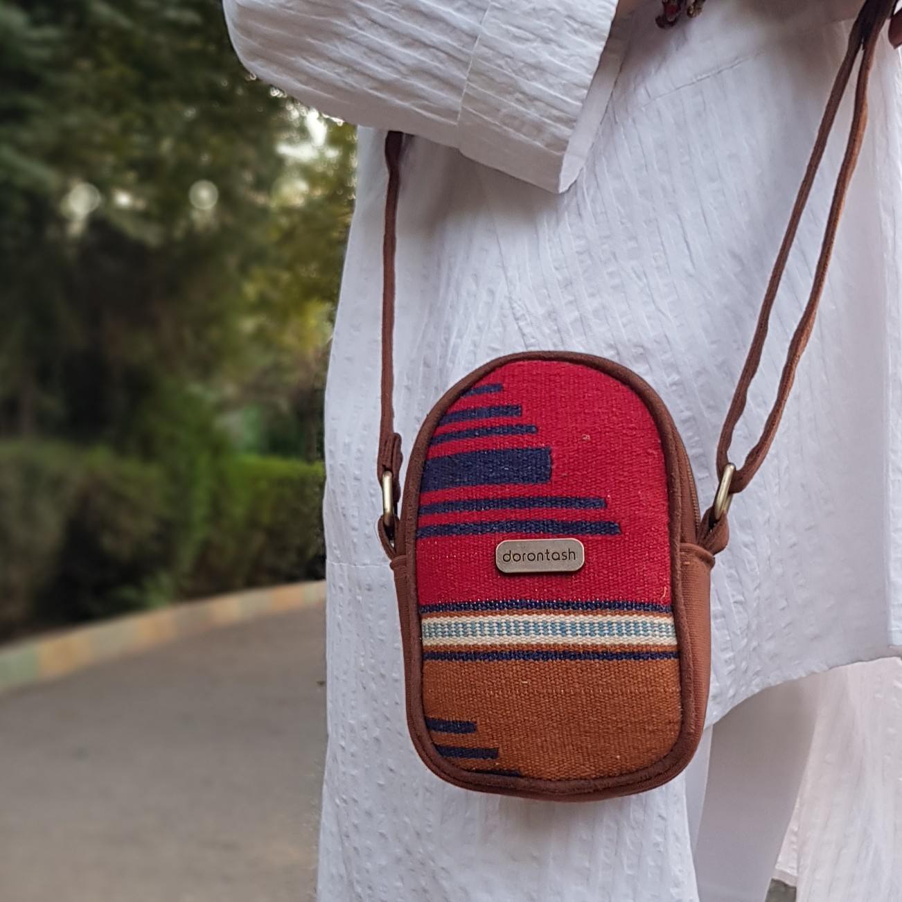Kilim Crossbody Shoulder Bag with Authentic Ethnic Design