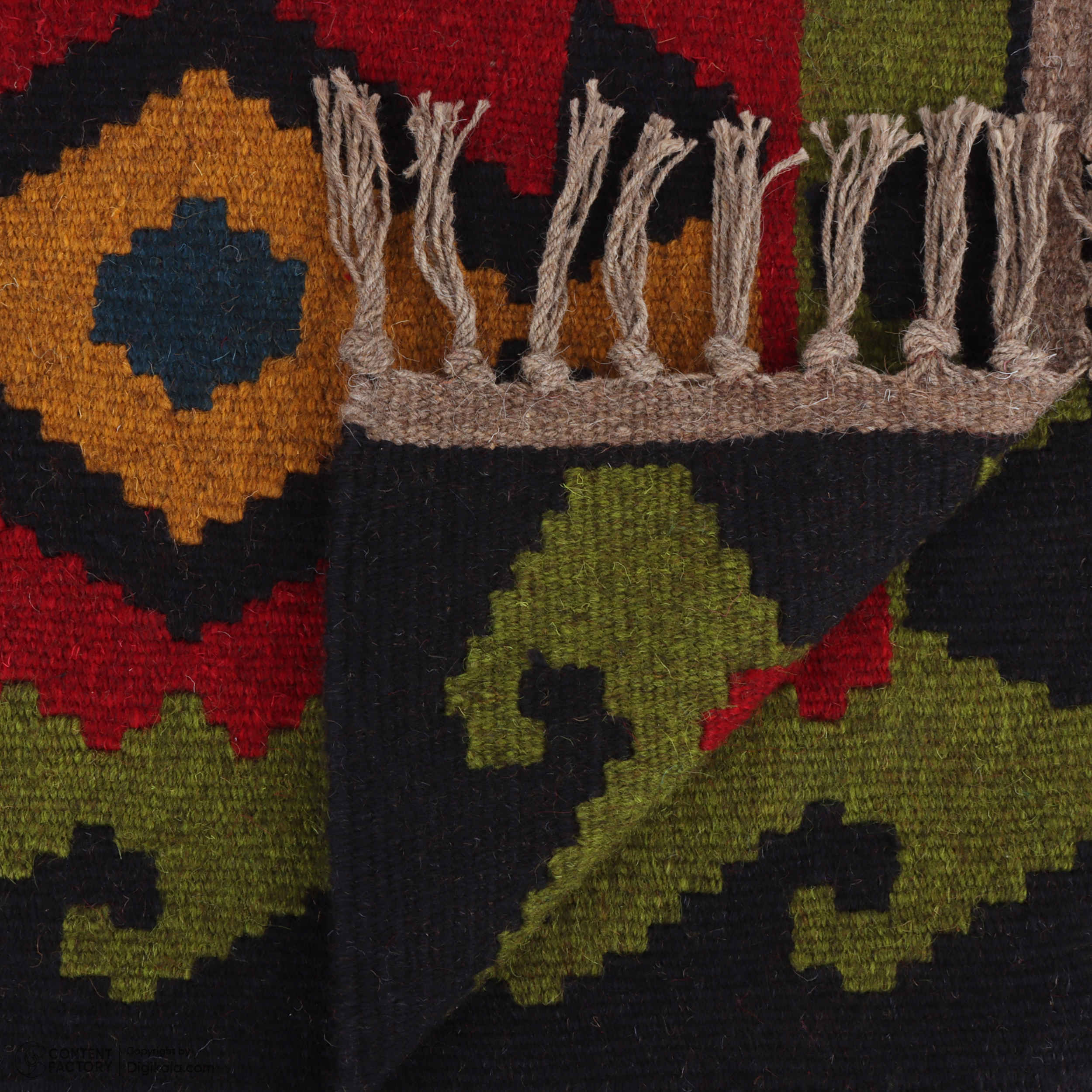 Persian Kilim Qashqai Wool Rug Original Handwoven in Tehran Red