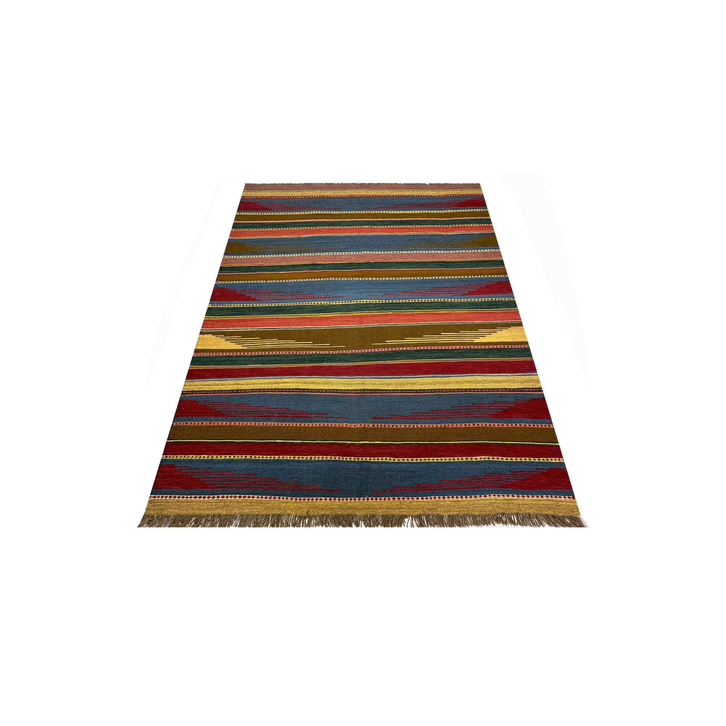 Persian Kilim Rug with Wool Genuine Handwoven in Shiraz Striped