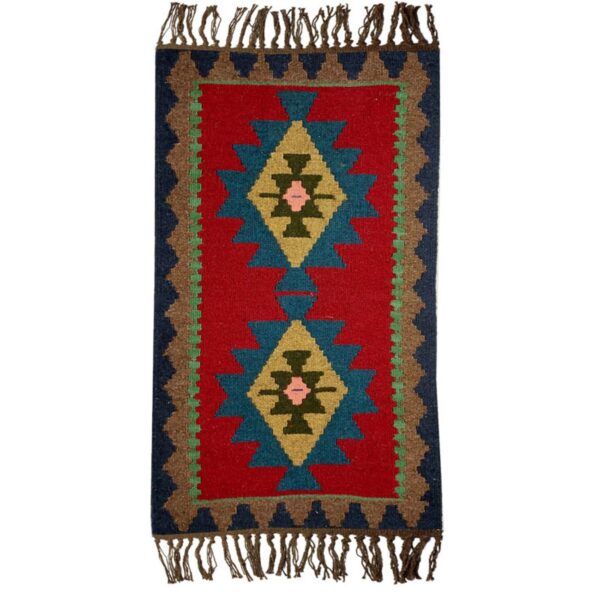 Persian Kilim Rug with Wool Handwoven Geometric Qashqai