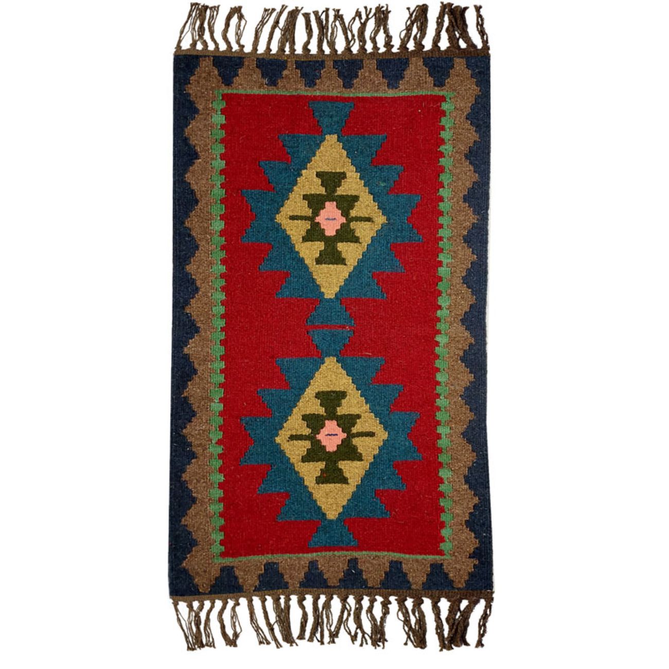 Persian Kilim Rug with Wool Handwoven Geometric Qashqai