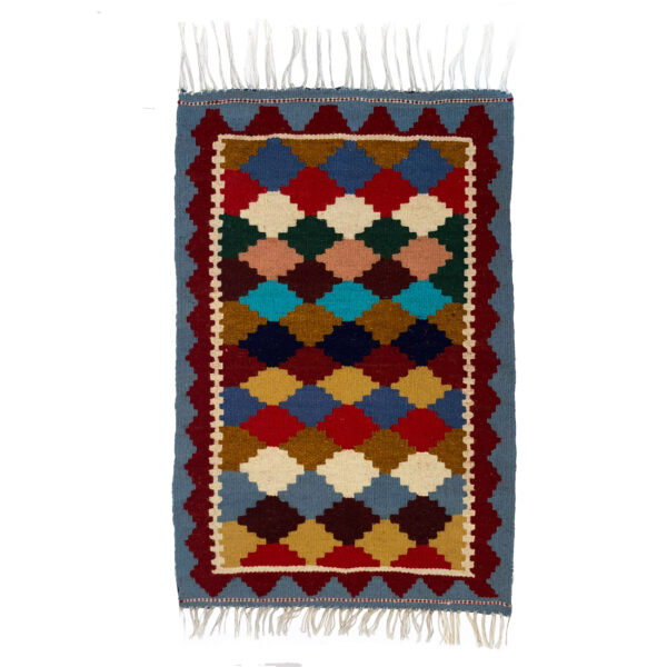 Persian Kilim Rug with Wool Handwoven in Ardabil Geometric Qashqai