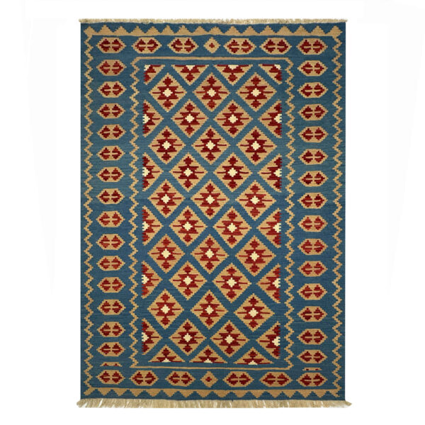 Persian Kilim Rug with Wool Handwoven in Fars Geometric Qashqai