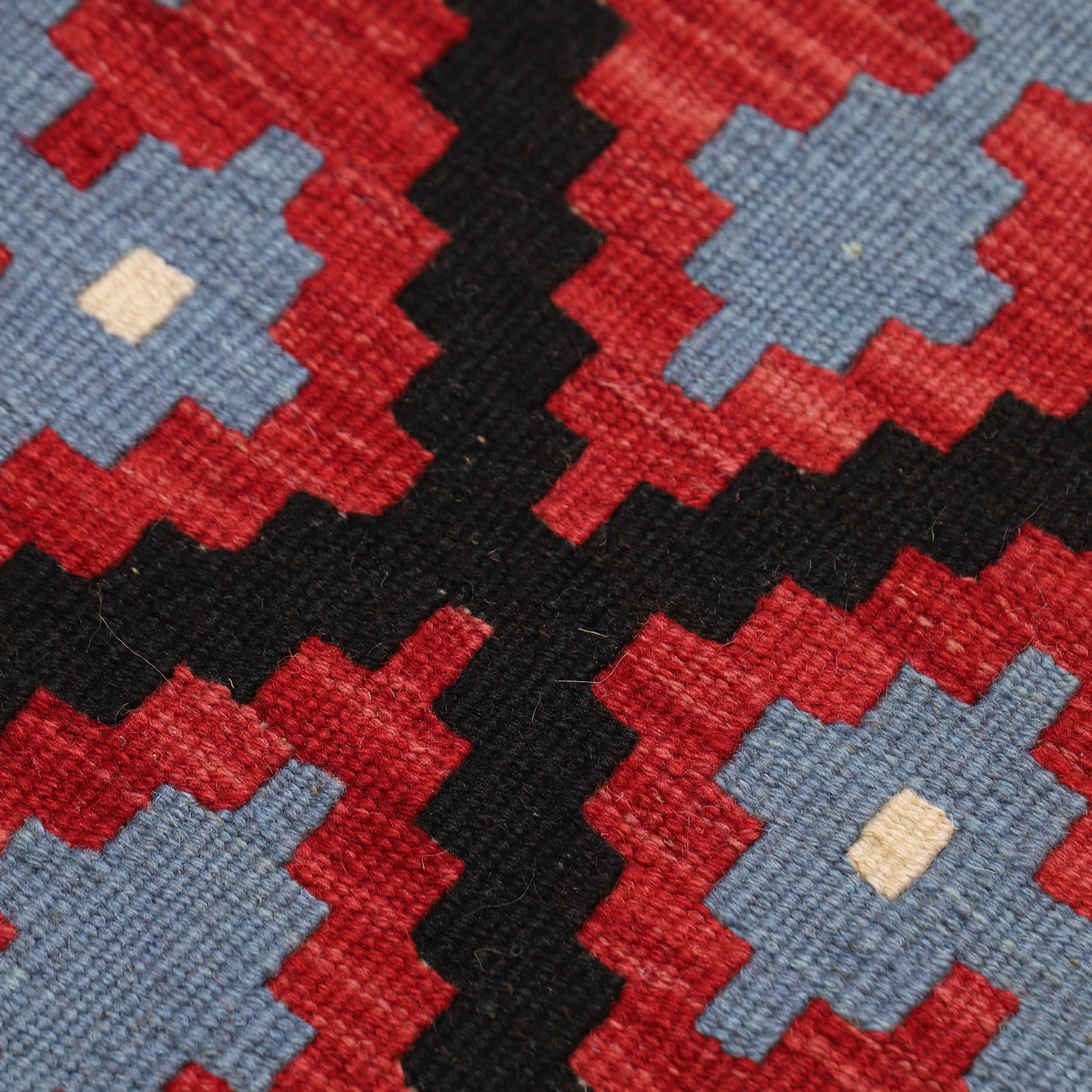 Persian Kilim Rug with Wool Handwoven in Fars Qashqai