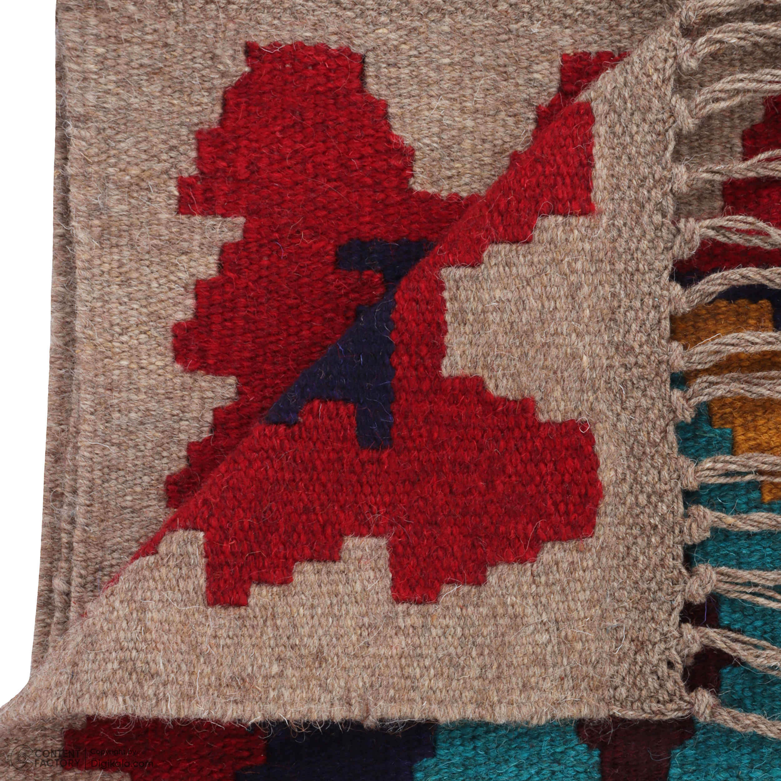 Persian Kilim Wool Rug Handwoven in Tehran Geometric