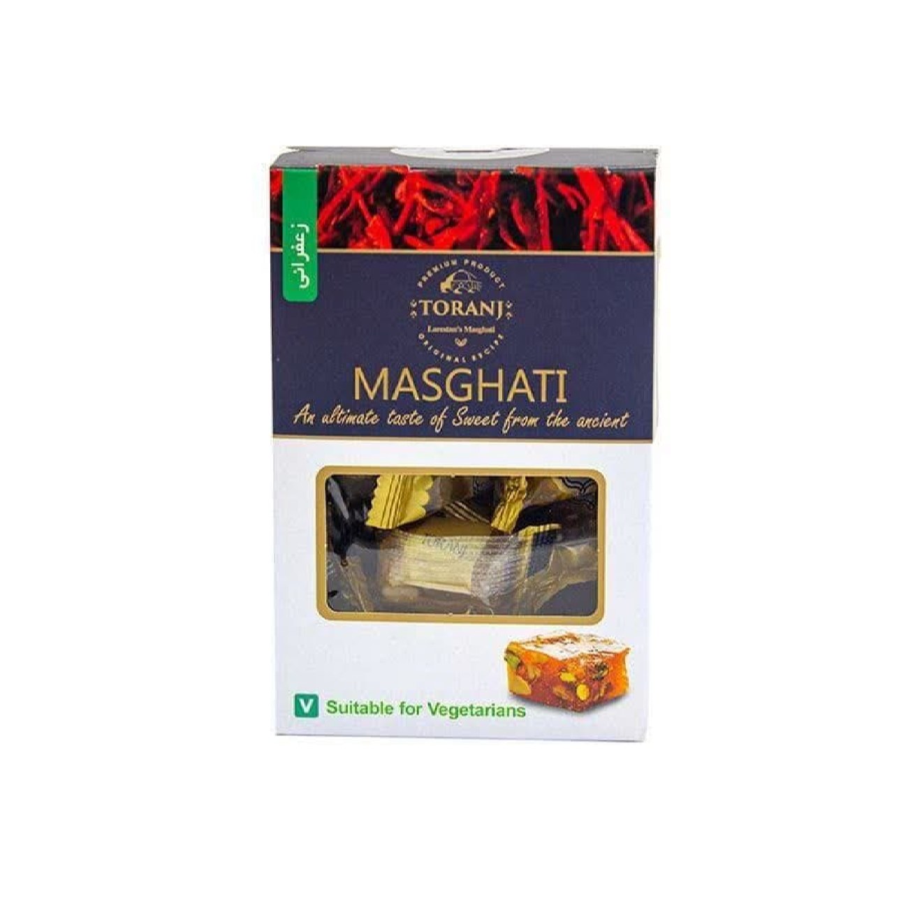 Persian Lari Masghati Halva with Saffron Flavor – 400 gr (4x)