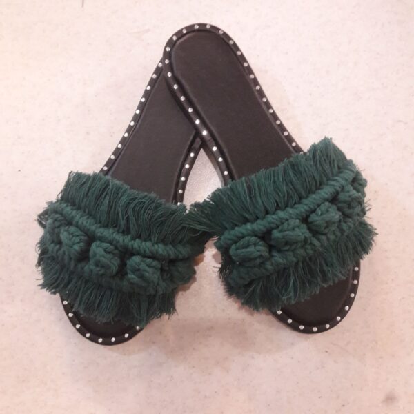 Macrame Boho Chic Flat Slippers for Women Model Shaparak