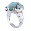 Persian Neyshabur Turquoise Silver Ring for Men Model Empire