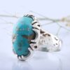 Persian Neyshabur Turquoise Silver Ring for Men Model Empire