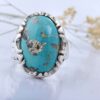 Persian Neyshabur Turquoise Silver Ring for Men Model Empire