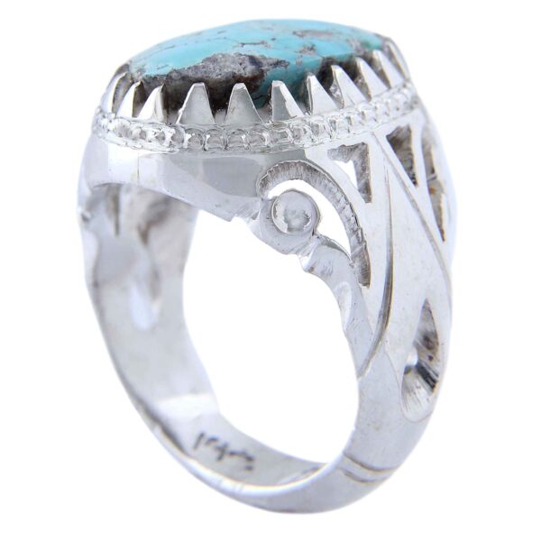 Persian Neyshabur Turquoise Silver Ring for Men Model Eye