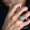 Persian Neyshabur Turquoise Silver Ring for Men Model Eye