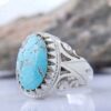 Persian Neyshabur Turquoise Silver Ring for Men Model Eye
