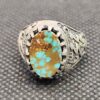 Persian Neyshabur Turquoise Silver Ring for Men Model Firoze