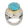 Persian Neyshabur Turquoise Silver Ring for Men Model King