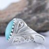 Persian Neyshabur Turquoise Silver Ring for Men Model Miladi
