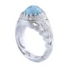 Persian Neyshabur Turquoise Silver Ring for Men Model Mountain