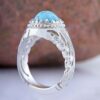Persian Neyshabur Turquoise Silver Ring for Men Model Mountain