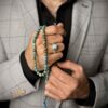 Persian Neyshabur Turquoise Silver Ring for Men Model Mountain