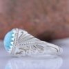 Persian Neyshabur Turquoise Silver Ring for Men Model Mountain