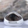 Persian Neyshabur Turquoise Silver Ring for Men Model Striped