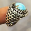 Persian Neyshabur Turquoise Silver Ring for Men Model Sun