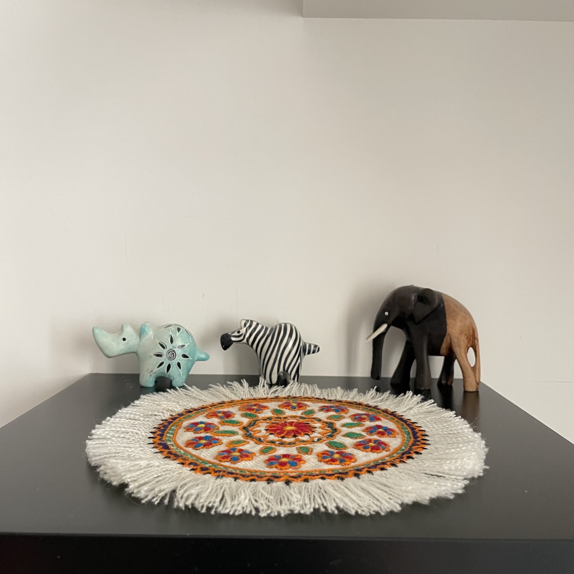 Persian Pateh Tablecloth in Kerman Embroidery Art Handcrafted Floral