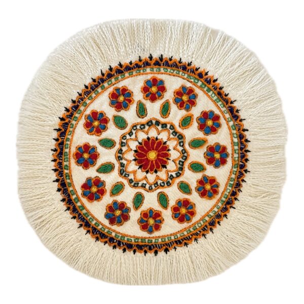 Persian Pateh Tablecloth in Kerman Embroidery Art Handcrafted Floral