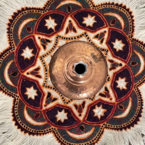 Persian Pateh Tablecloth in Kerman Embroidery Art Handcrafted Mandala