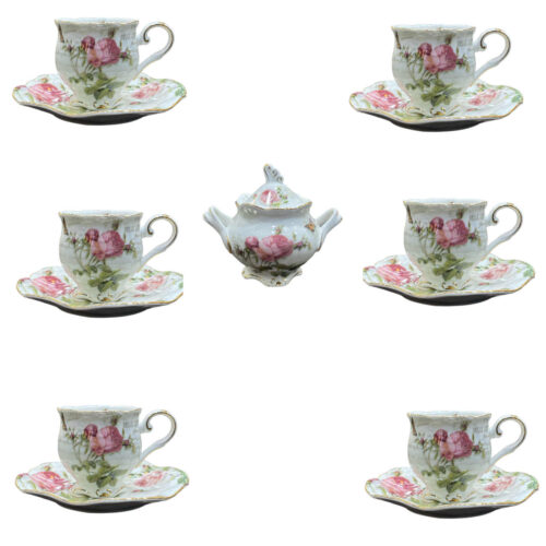 Persian Porcelain Tea & Coffee Set with Flower Design