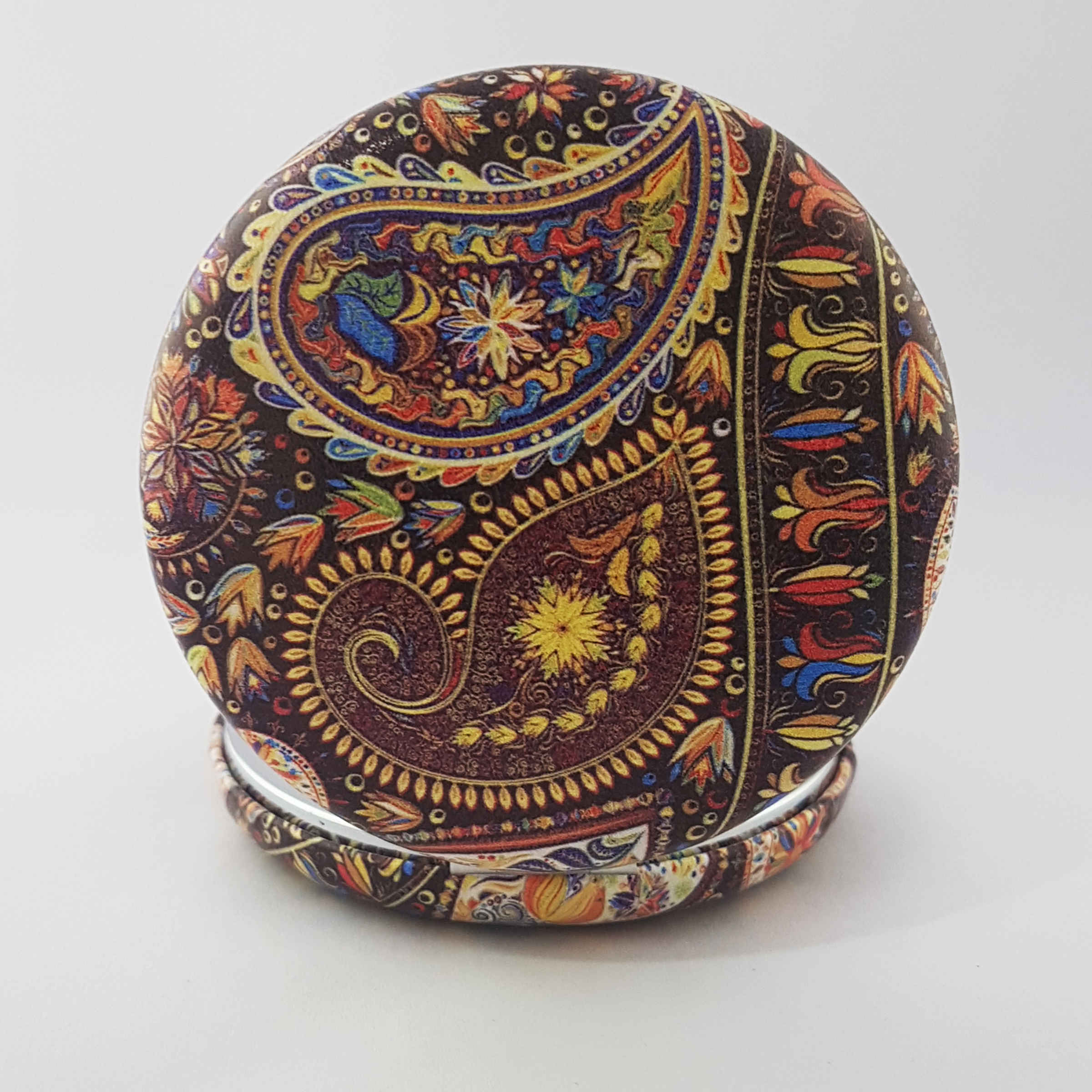 Pocket Mirror with Double Sided Traditional Paisley Design