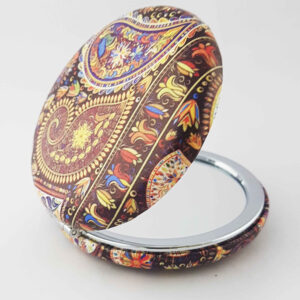 Pocket Mirror with Double Sided Traditional Paisley Design