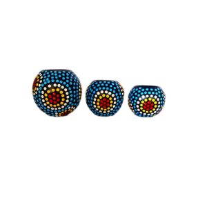 Persian Pottery Candlestick Handmade with Dot Painting Design
