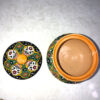 Handcrafted Persian Pottery Sugar Bowl with Lid - Minakari Enameled with Floral Design