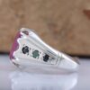 Persian Red Natural Ruby Silver Ring Elegance for Men Handcrafted