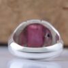 Persian Red Natural Ruby Silver Ring Elegance for Men Handcrafted