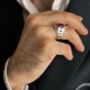 Persian Red Natural Ruby Silver Ring Elegance for Men Handcrafted