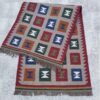 Persian Rug Table Runner Traditional Handwoven Geometric Red