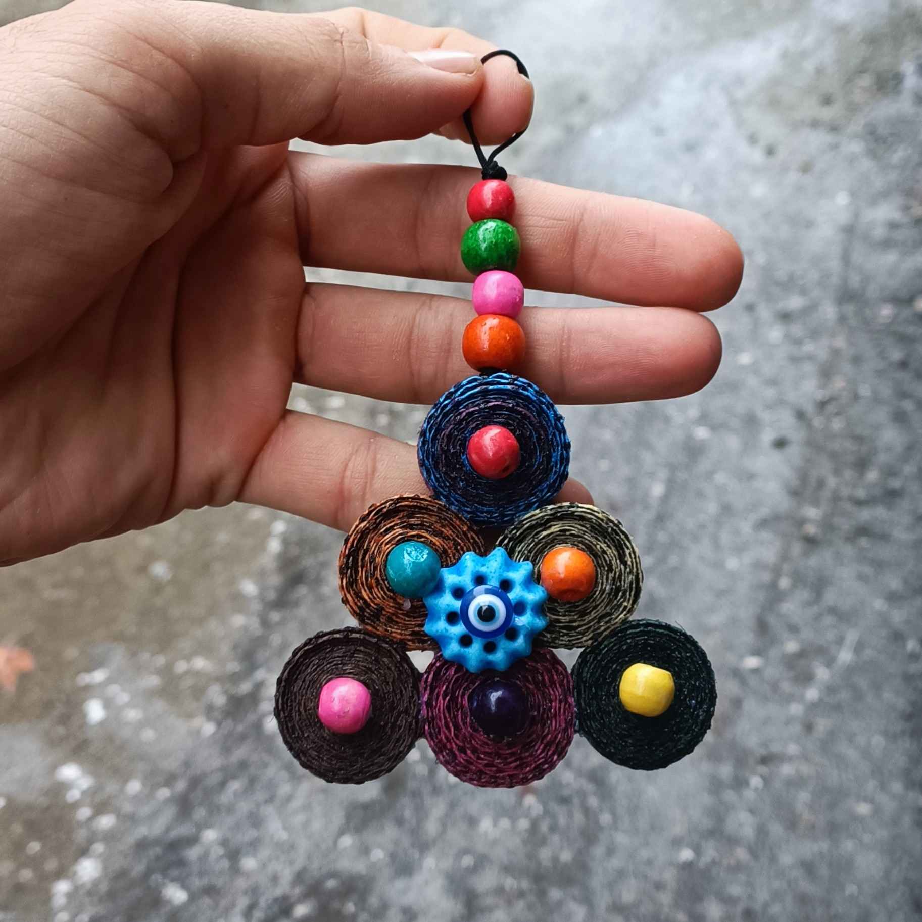 Persian Traditional Evil Eye Wall Hanging Amulet Model Triangle