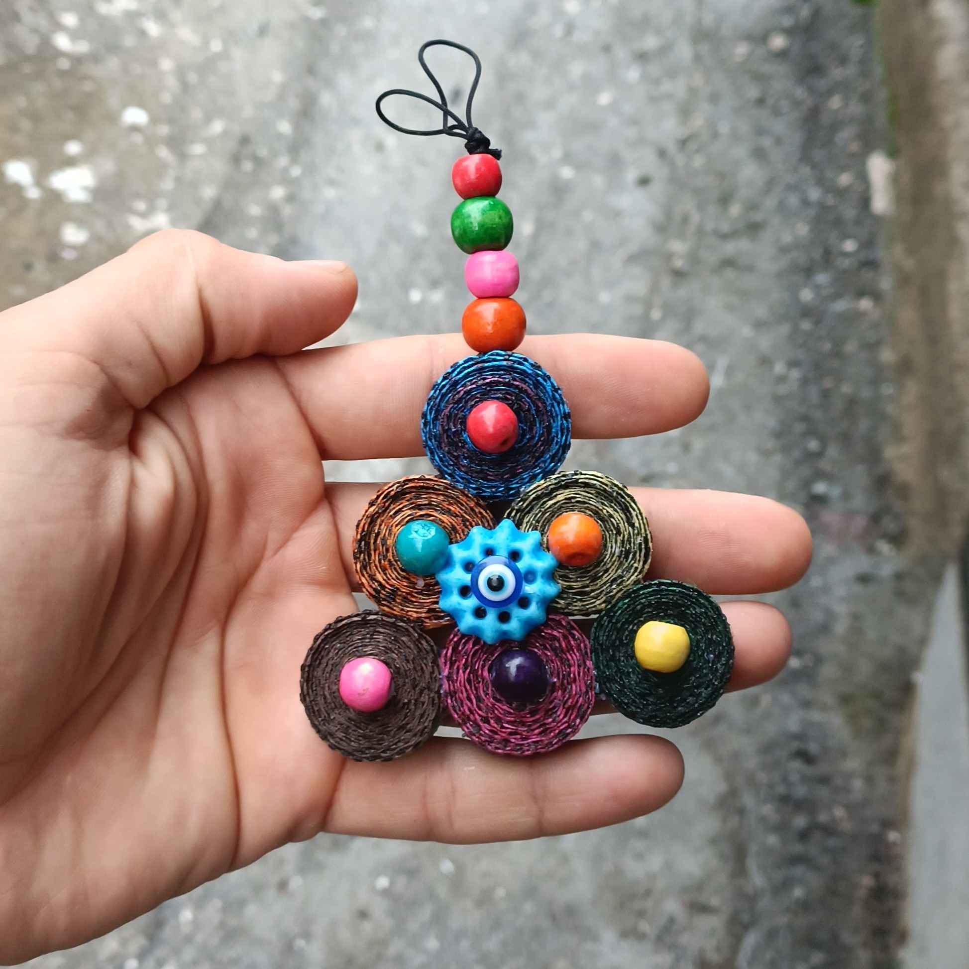 Persian Traditional Evil Eye Wall Hanging Amulet Model Triangle