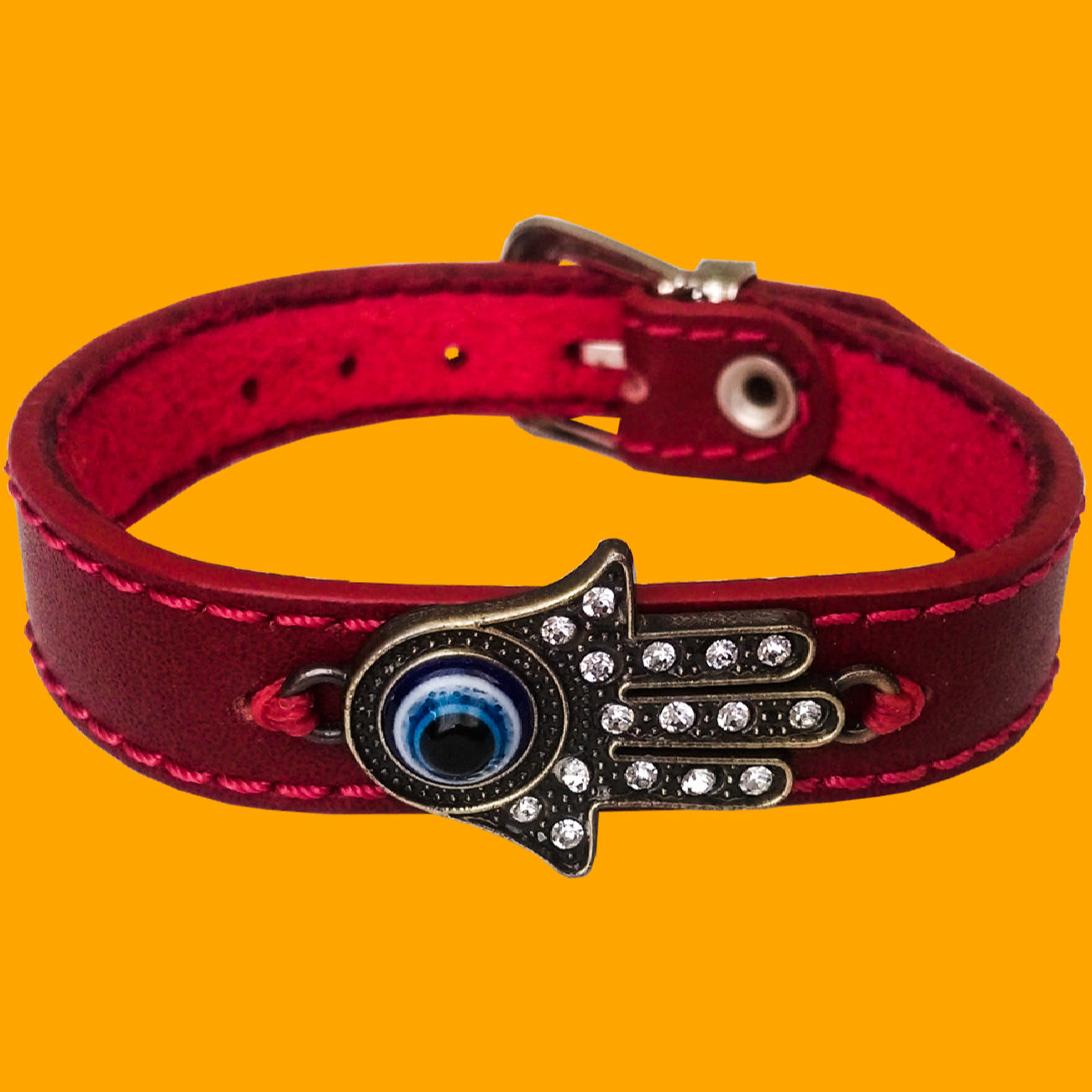 Persian Leather Bracelet – Evil Eye Design