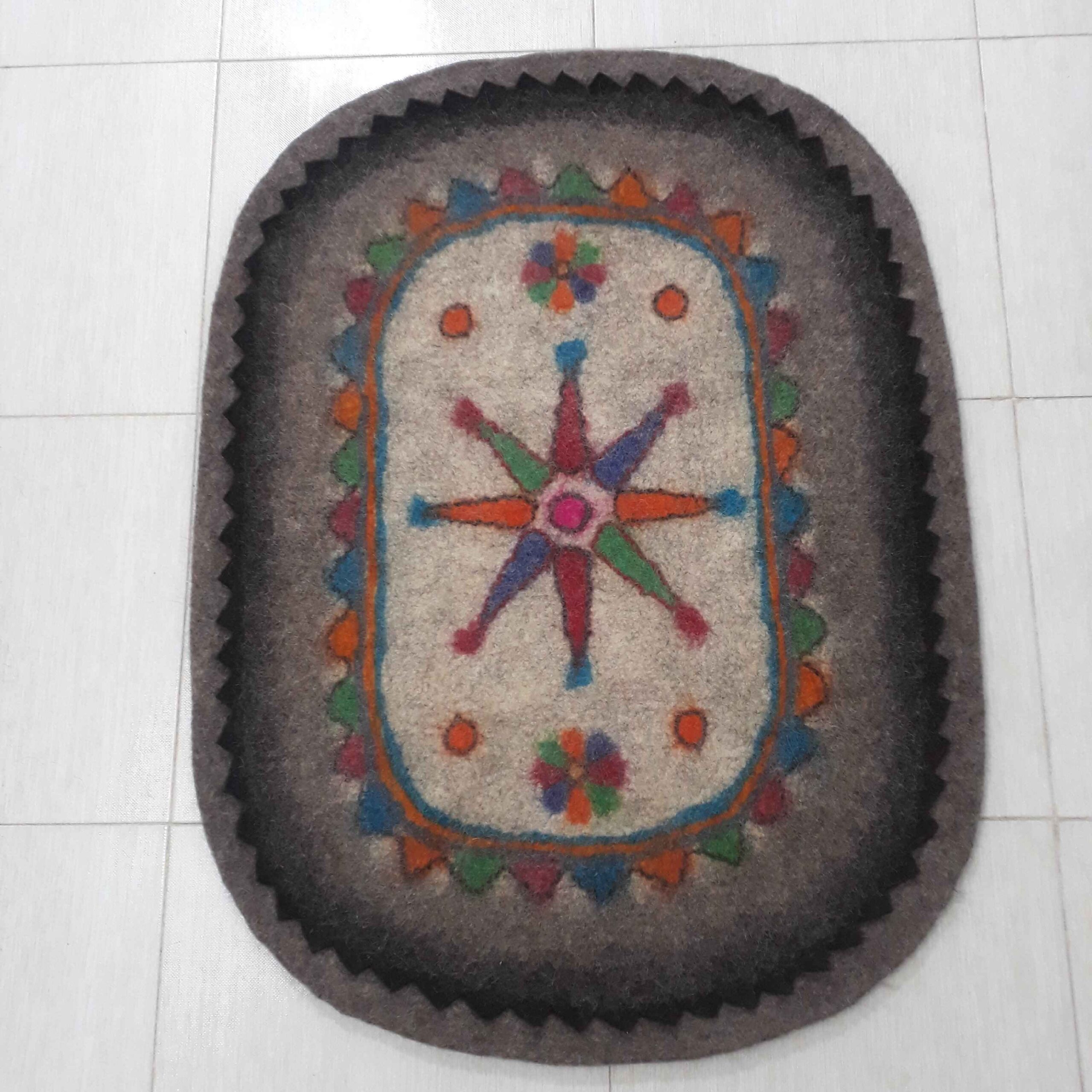 Persian Wool Felt Rug 100% Natural and Handmade Gobryas