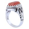Persian Yemeni Aqeeq Silver Ring for Men Handcrafted