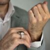 Persian Yemeni Aqeeq Silver Ring for Men Handcrafted Model Palace