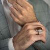 Persian Yemeni Aqeeq Silver Ring for Men Handcrafted Model Palace