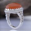 Persian Yemeni Aqeeq Silver Ring for Men Handcrafted Model Palace