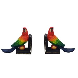 Decorative Bookend with Sculpture in Parrot Design