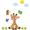 Removable Nursery Wooden Wall Stickers with Giraffe Design